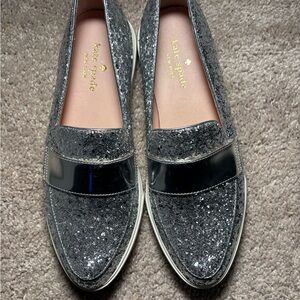 Kate Spade Silver Glitter Clove Sneakers, size 7